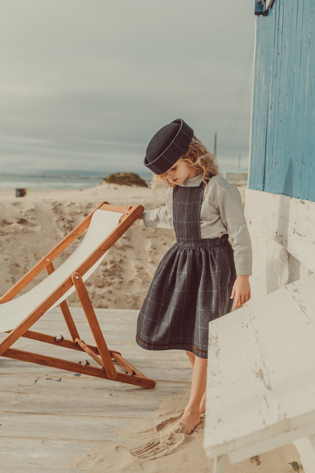 REVERSIBLE José Navy Tartan Romper