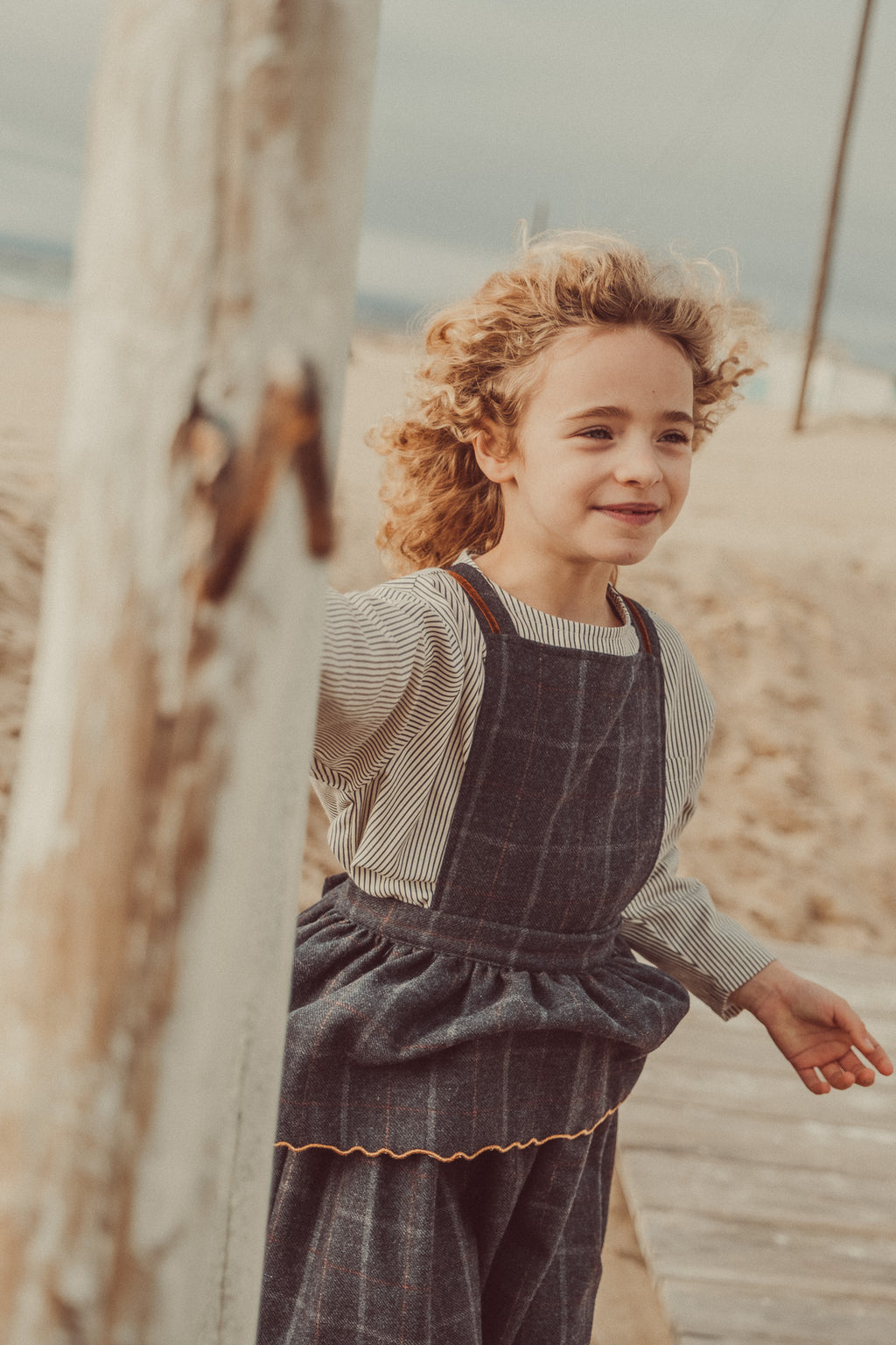 REVERSIBLE José Navy Tartan Romper