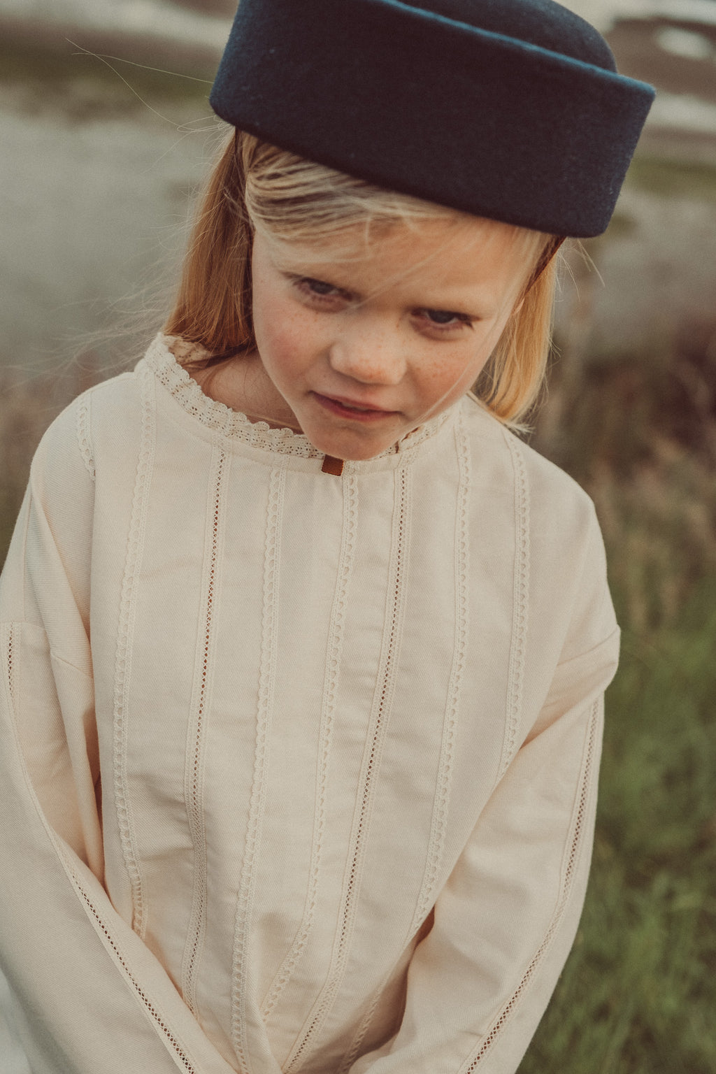 Yasmin Ecru Shirt with lace details