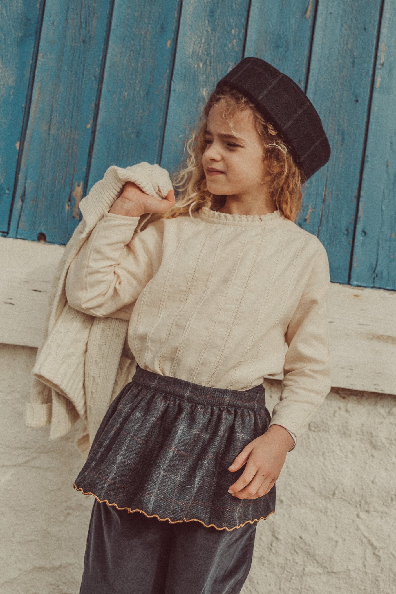Yasmin Ecru Shirt with lace details