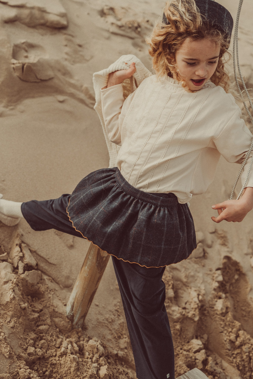 Yasmin Ecru Shirt with lace details