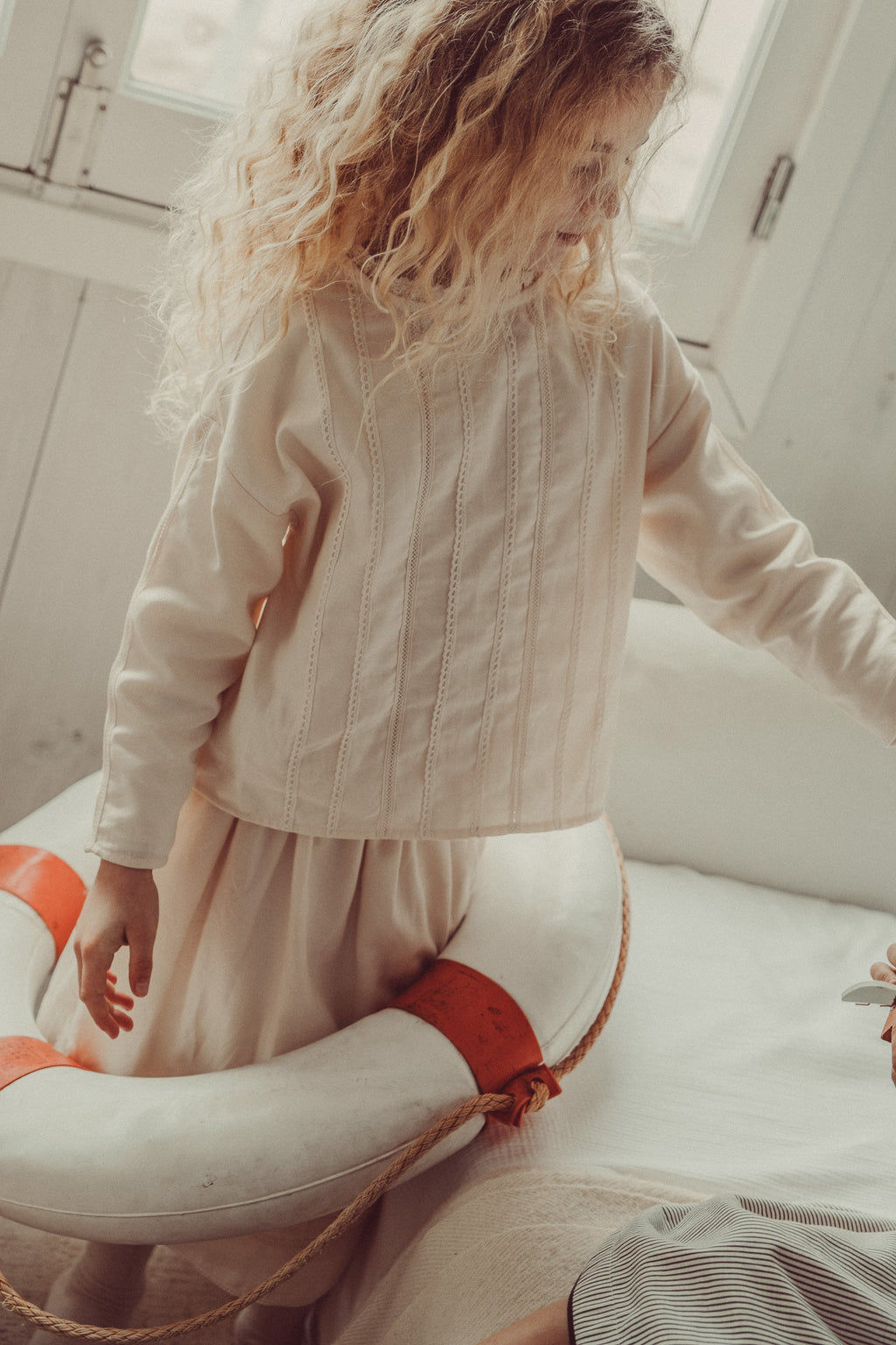 Yasmin Ecru Shirt with lace details
