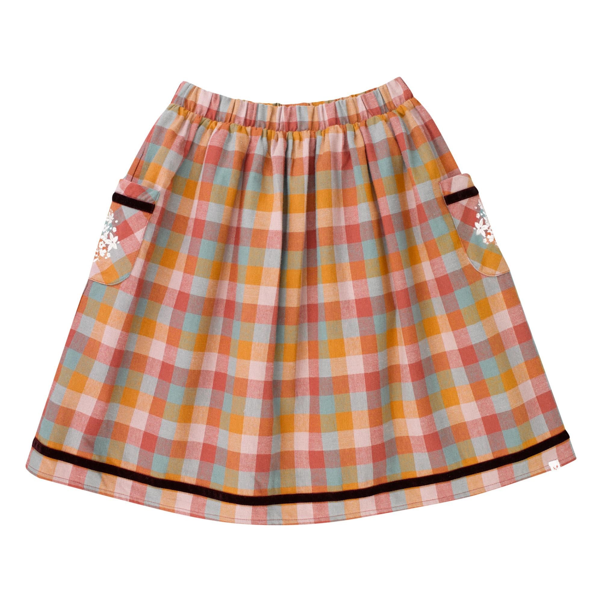 AmÃ¡lia Mixed Checks midi skirt