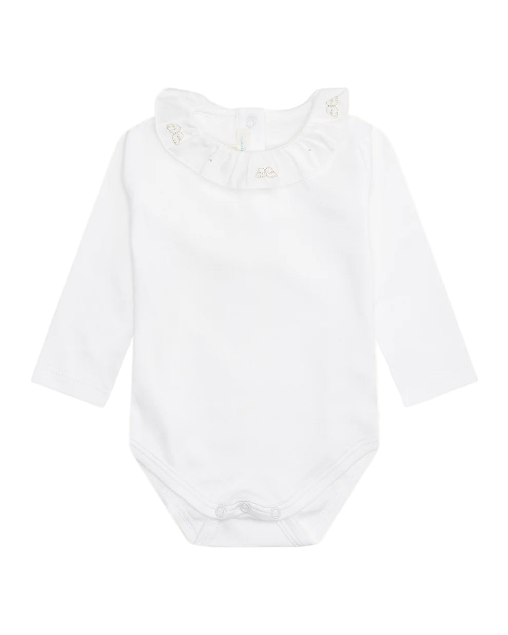 NB4805S MARIE-CHANTAL ANGEL WING RUFFLE COLLAR ONESIE