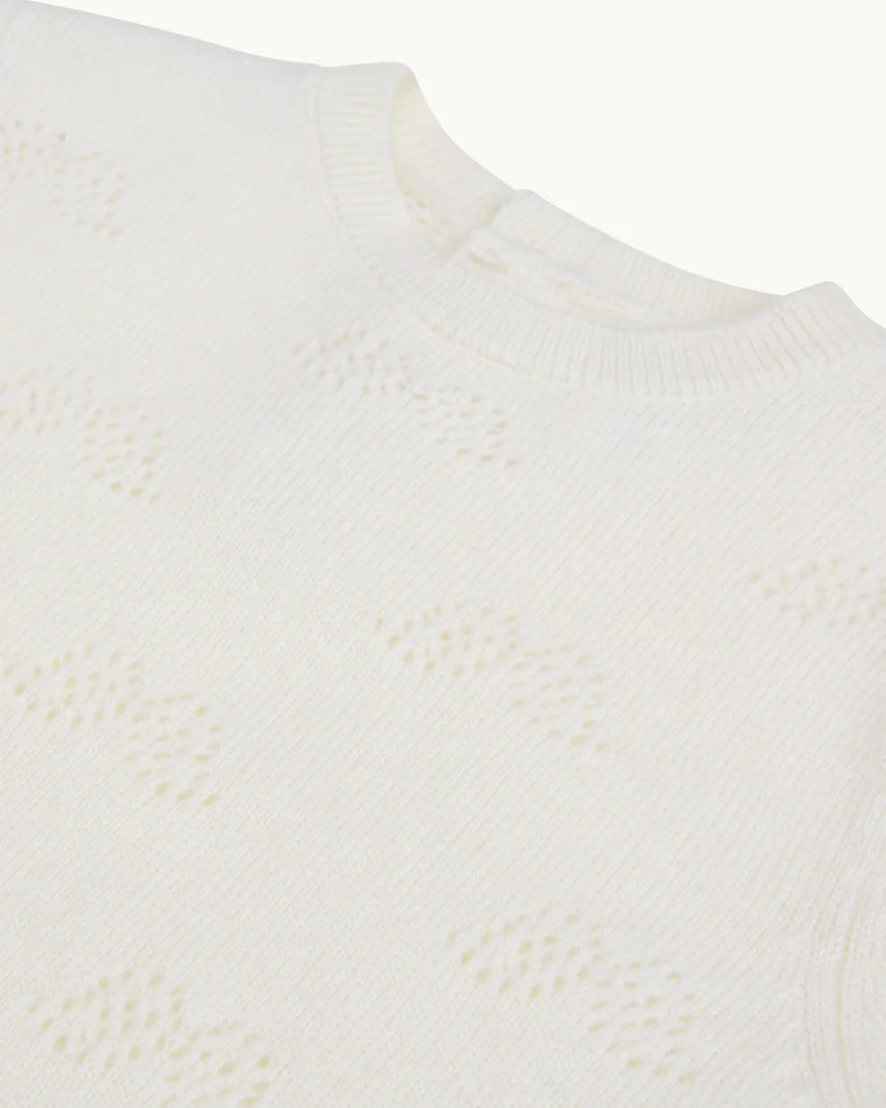 MC-115-AW24 MARIE-CHANTAL Angel Wing Cashmere Pointelle Sleepsuit