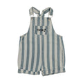 SHORT CUFFED OVERALLS Light Blue Denim Stripes