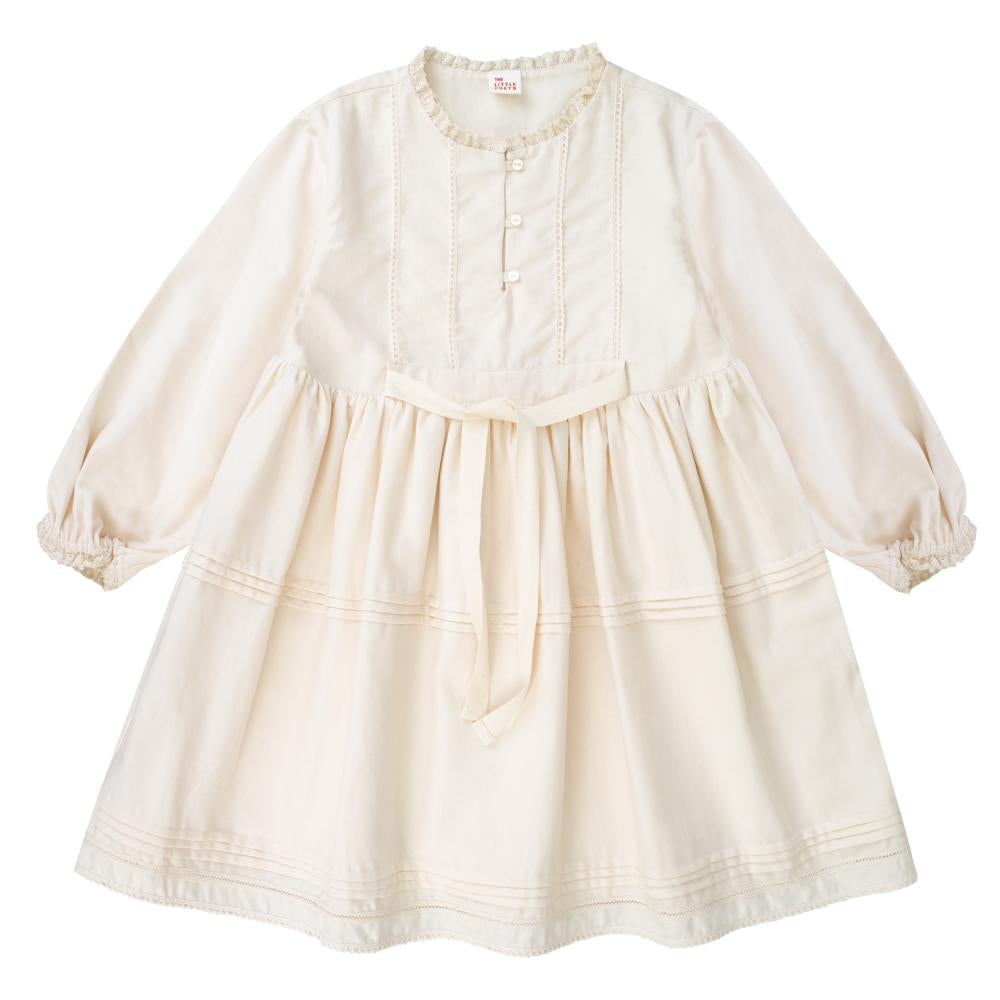 Bianca Ecru Midi Dress With Lace Details