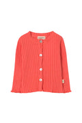soft rib cotton cardigan tomato