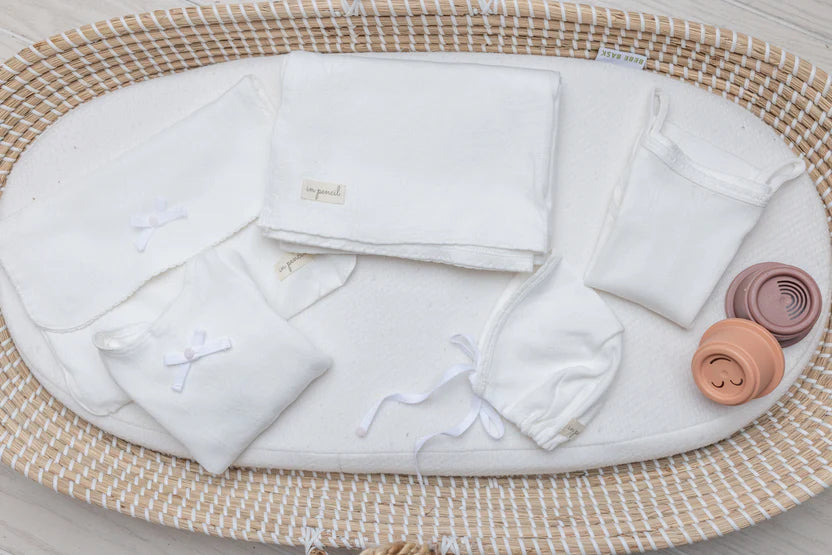 Pointelle Button layette 3 piece Girls Set