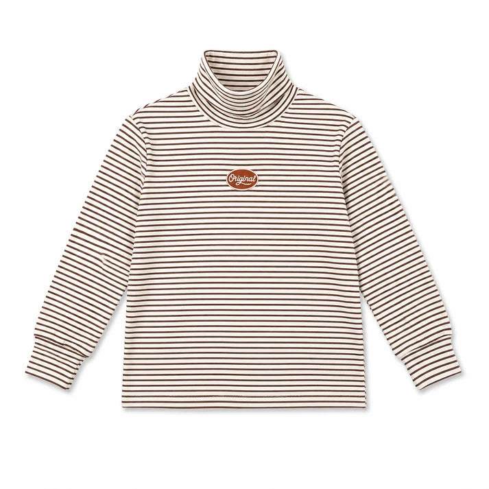 Brown Stripe Oversized Turtleneck