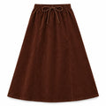 Brown Corduroy Maxi Skirt - L By Ladida