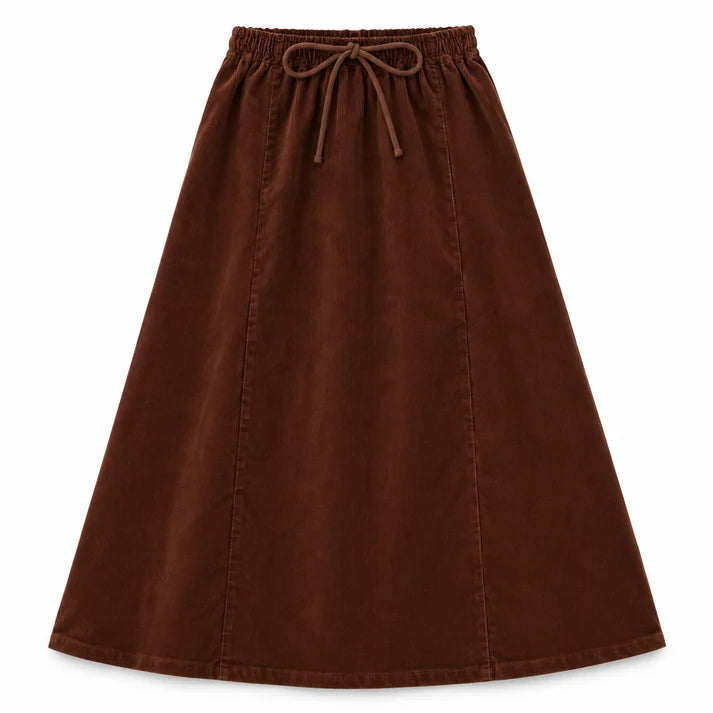 Brown Corduroy Maxi Skirt - L By Ladida