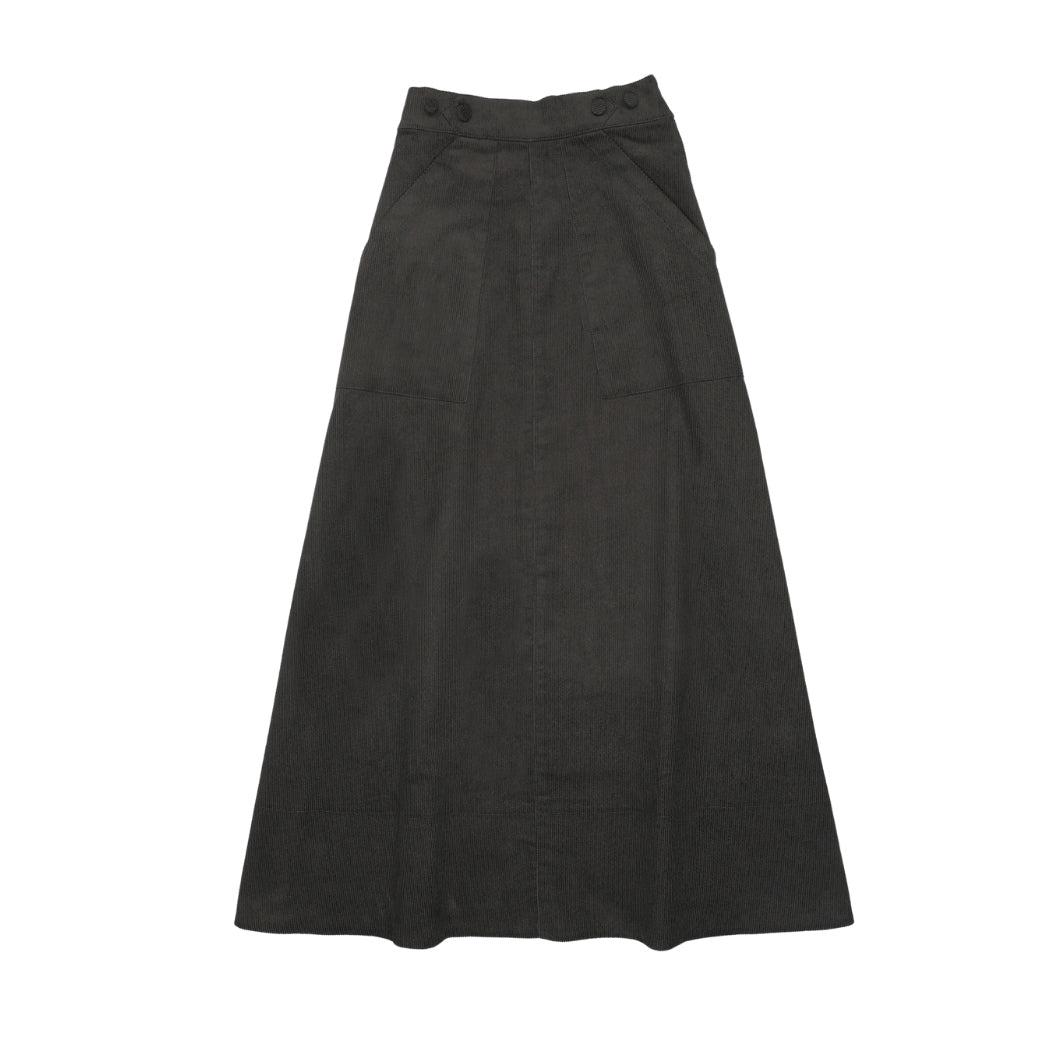 Corduroy Pocket Skirt - Black