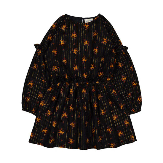 W251062 Louis Louise Black Floral Umyma Dress-Long