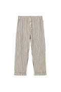 rustic striped cotton pants ivory
