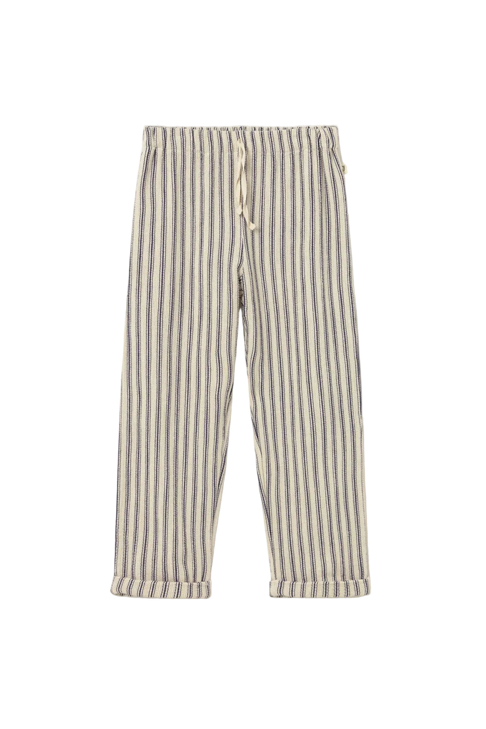 rustic striped cotton pants ivory