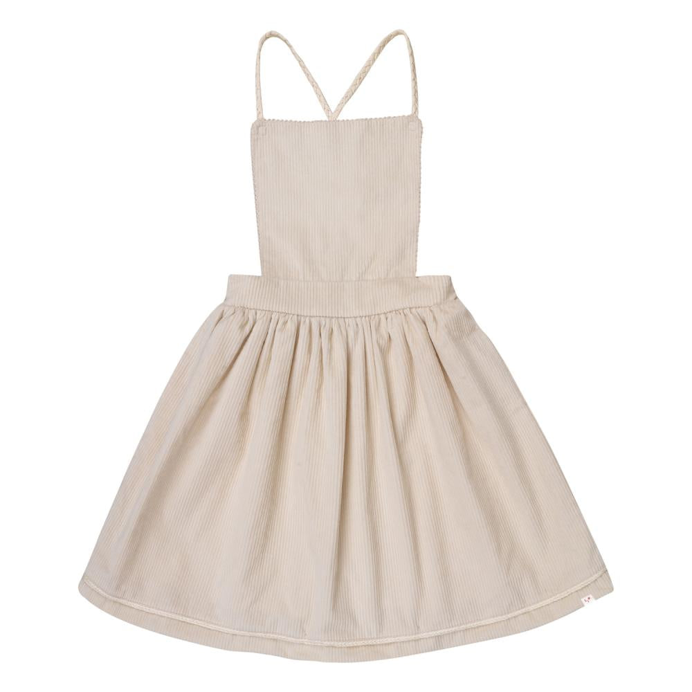 Eva Ecru Corduroy Midi Dress