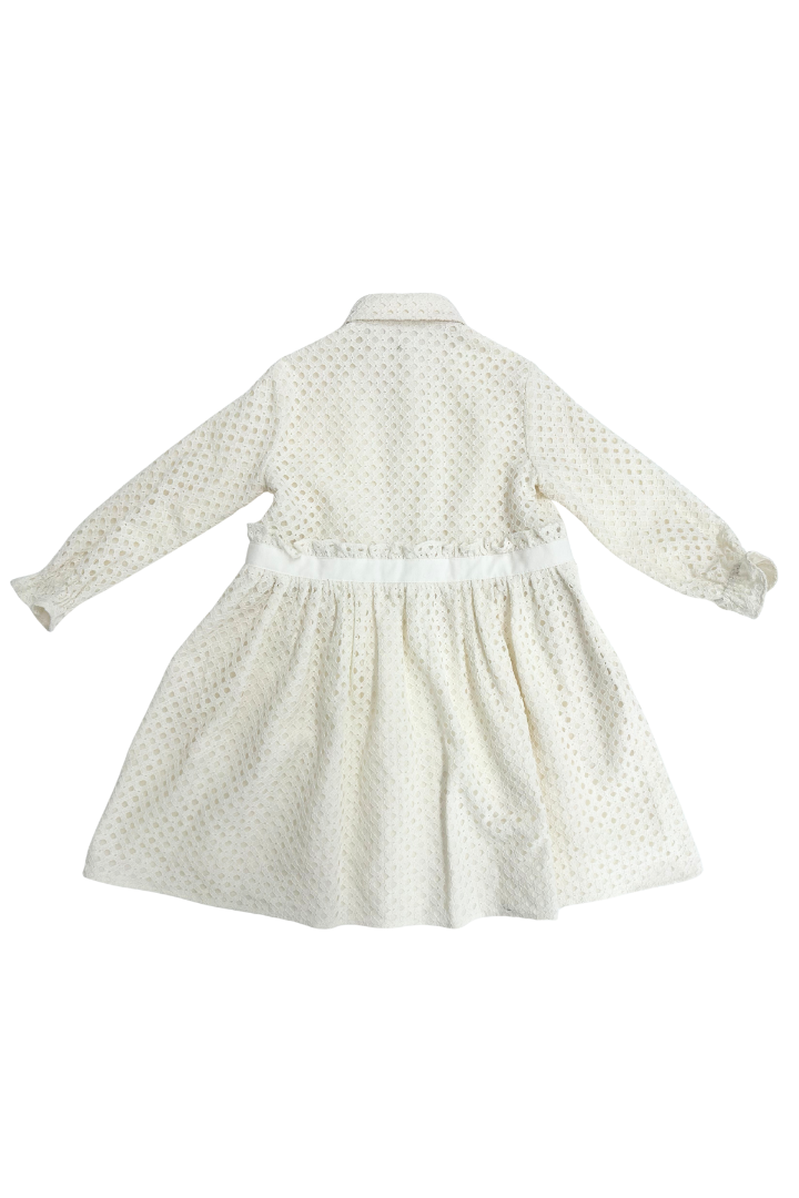 Eyelet Maya Ruffled Dress Ivory