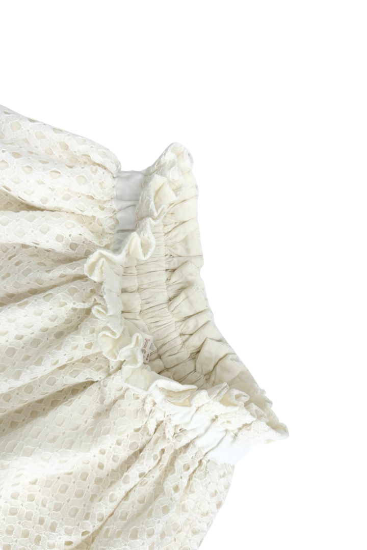 Eyelet Maya Ruffled Skirt Ivory