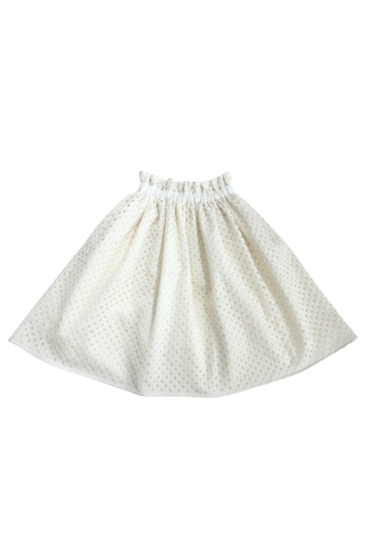 Eyelet Maya Ruffled Skirt Ivory
