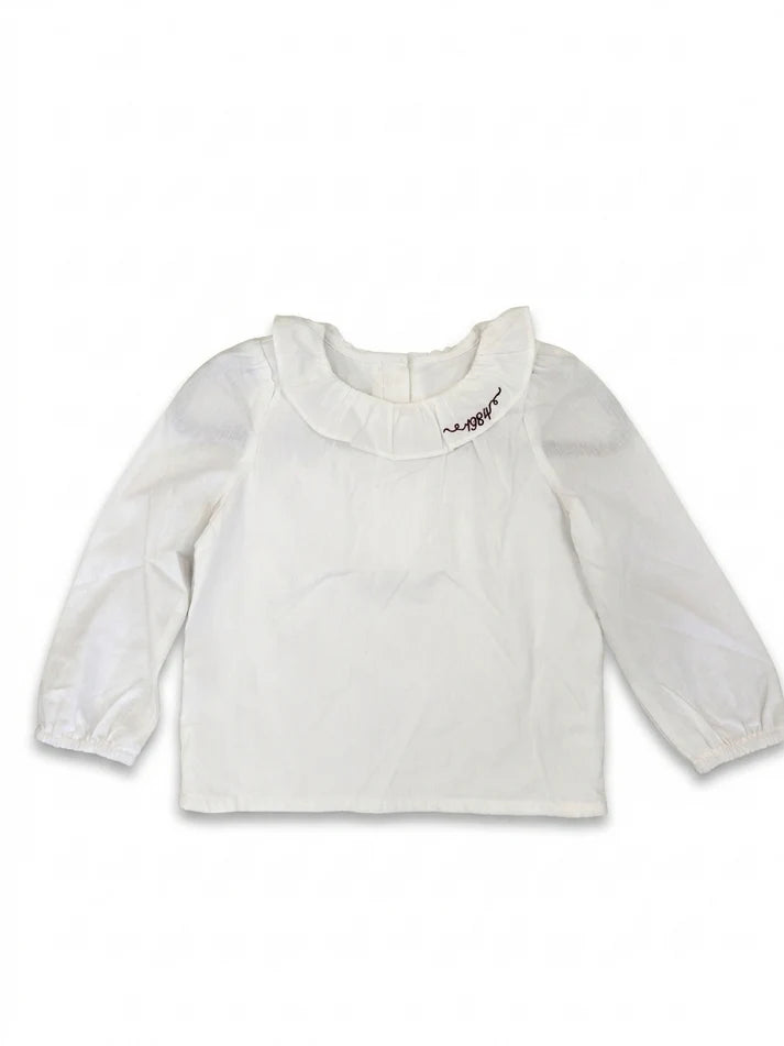 Cream Ruffle Collar Blouse