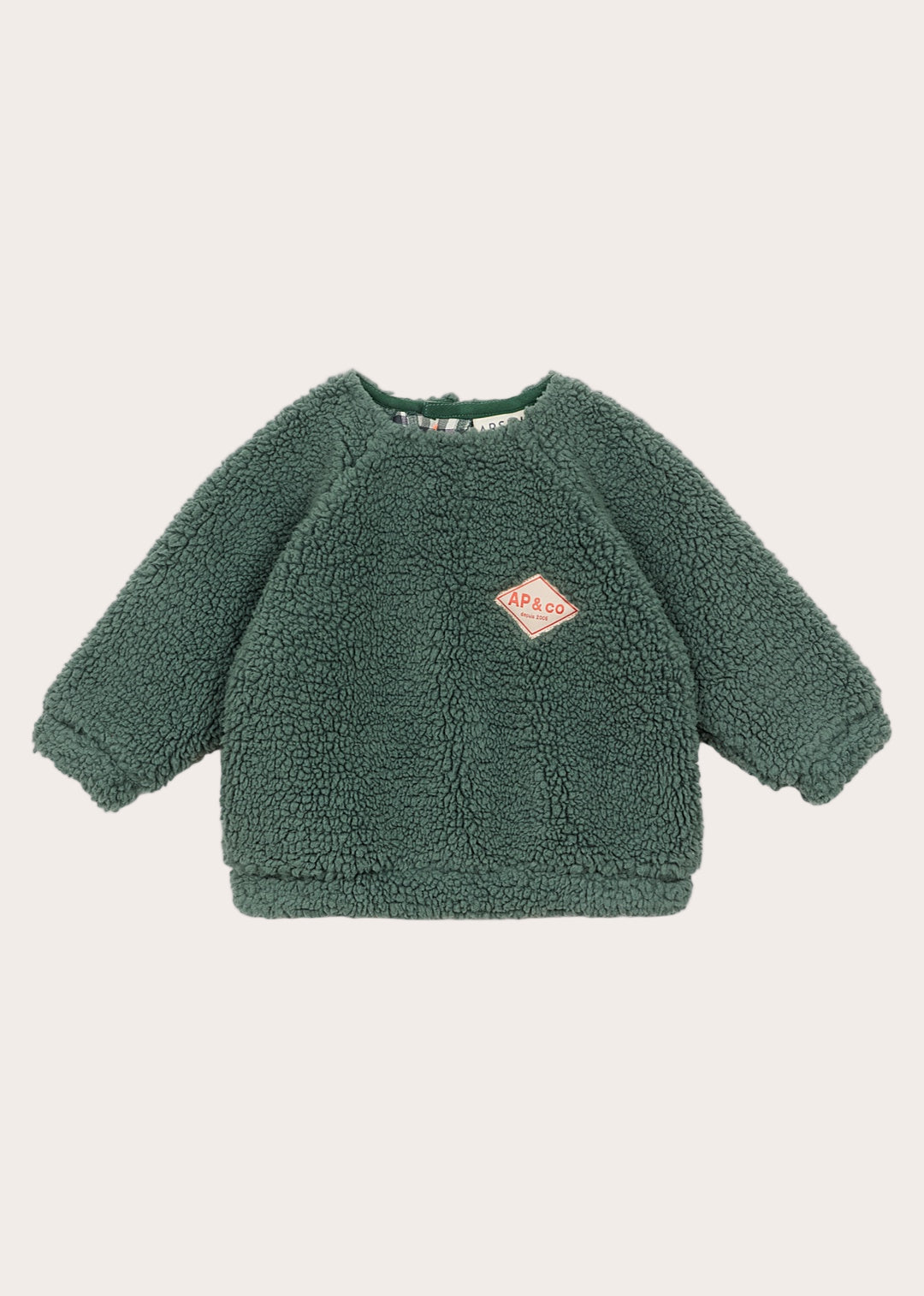 H25bs02 ARSENE & LES PIPELETTES sweat bebe sherpa unie