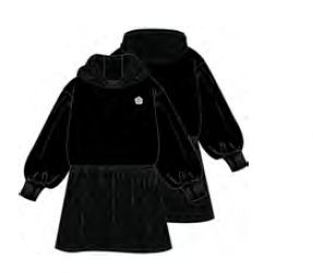 Hooded Dress In Unbrushed Fleece, 2 In 1 Effect