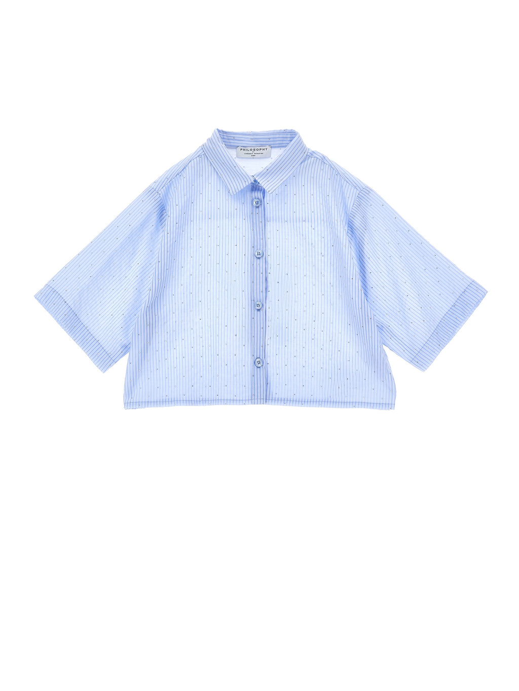 BOXY BUTTON UP SHIRT WITH ALLOVER STONES