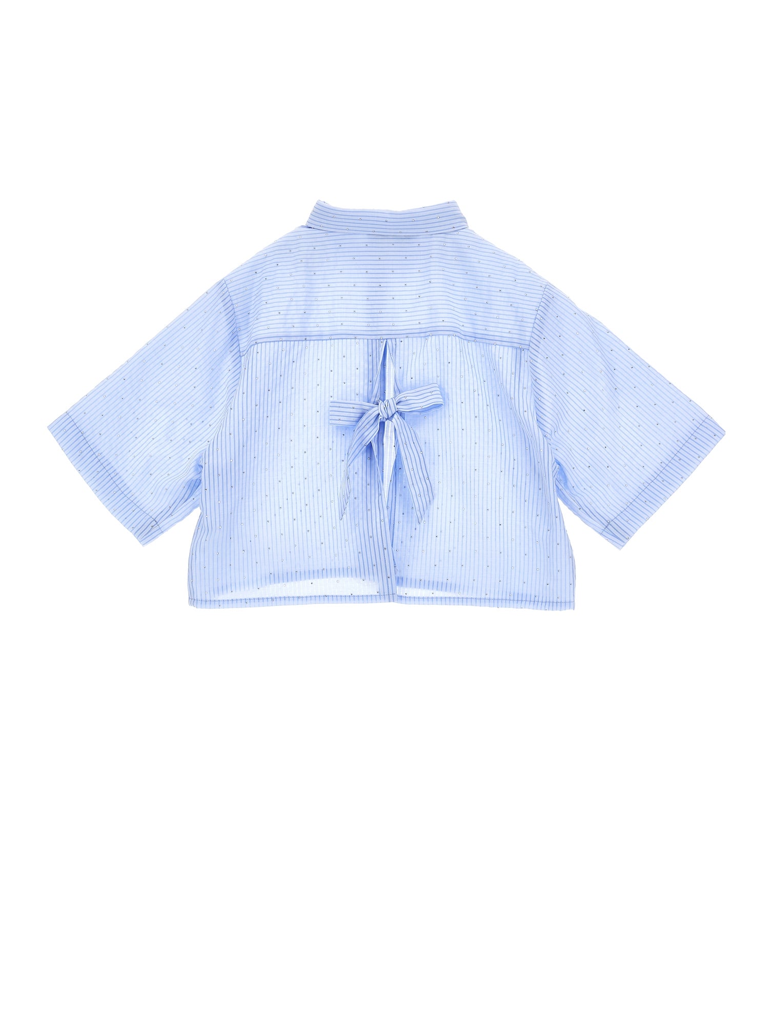 BOXY BUTTON UP SHIRT WITH ALLOVER STONES