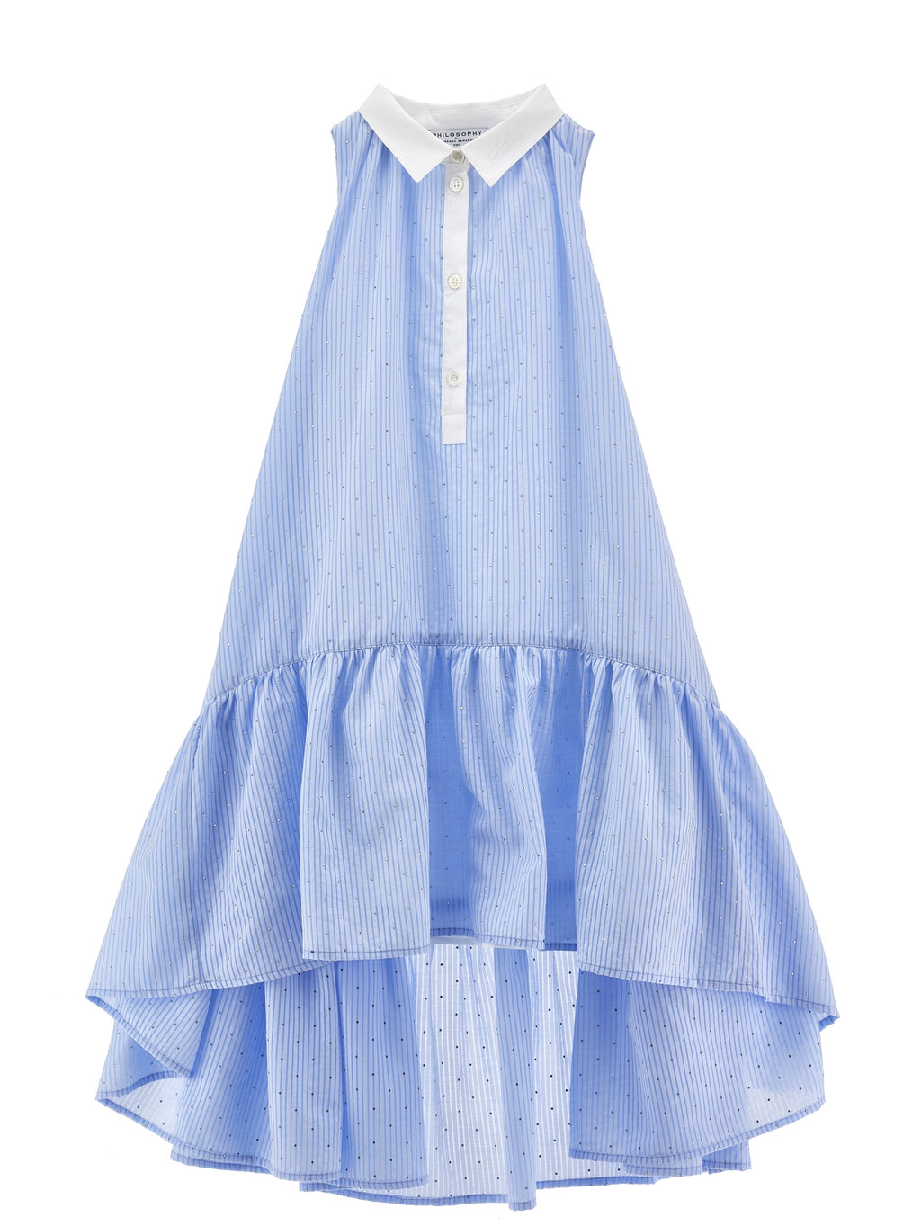 SLVLSS HI-LO STUDDED DRESS W CONTRAST COLLAR