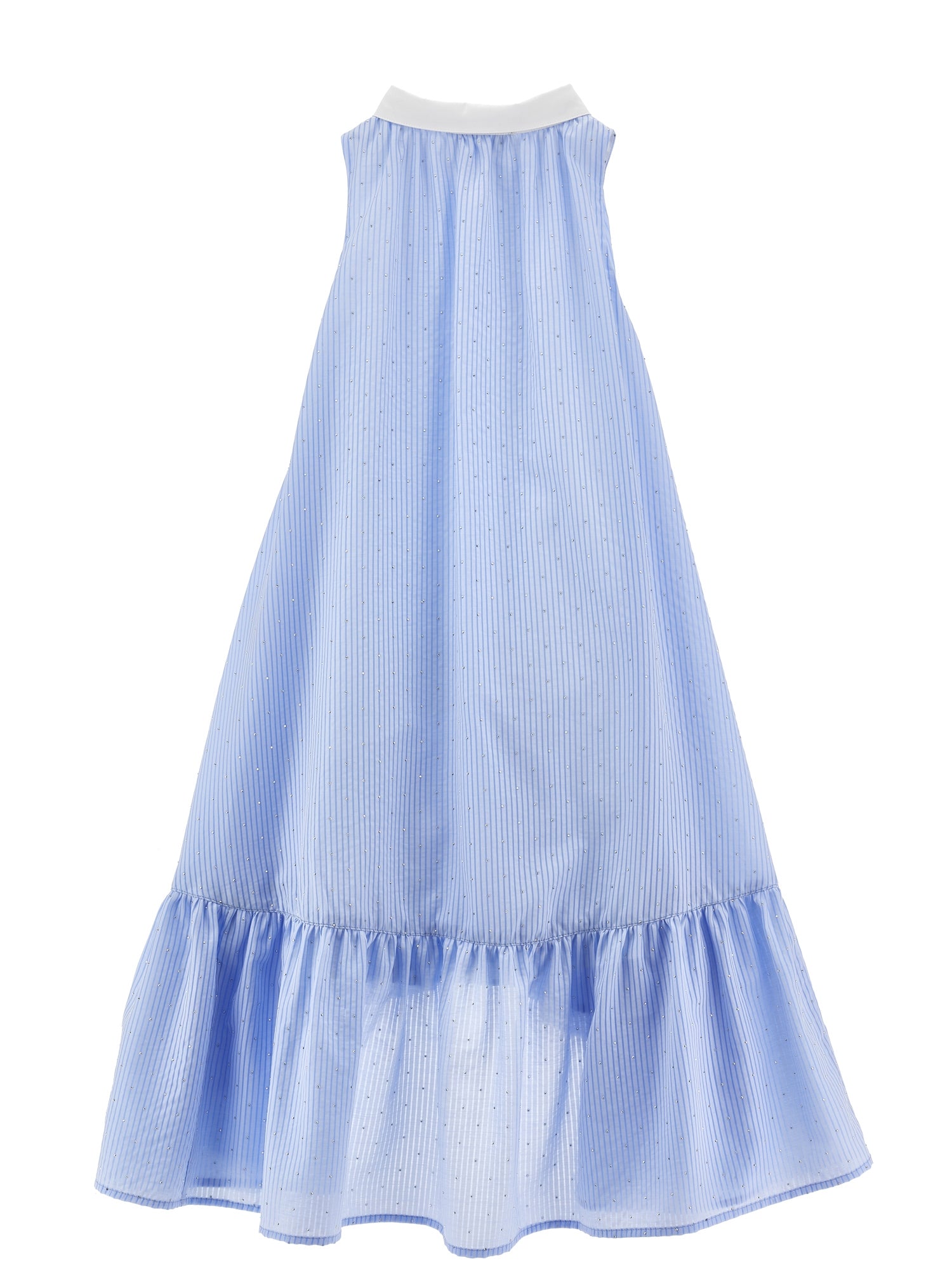 SLVLSS HI-LO STUDDED DRESS W CONTRAST COLLAR