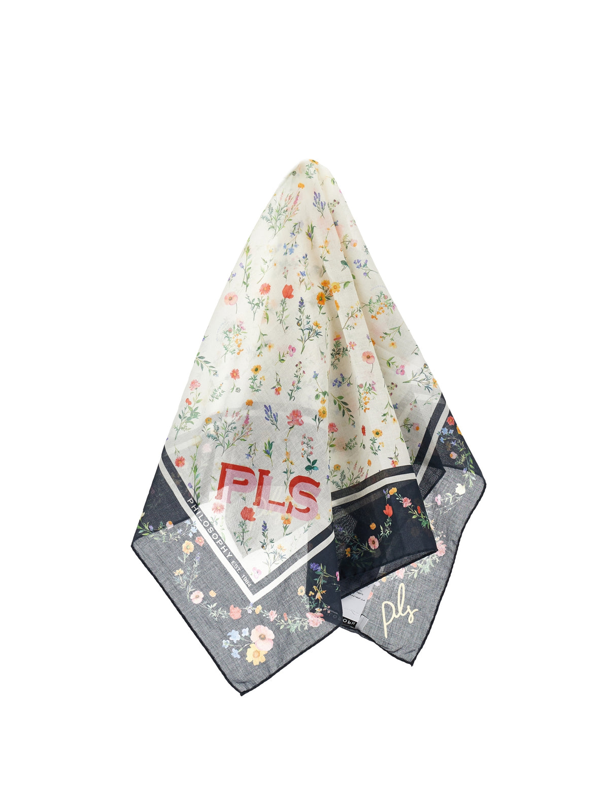 PAÑUELO CON ESTAMPADO BOTÁNICO DE FILOSOFÍA