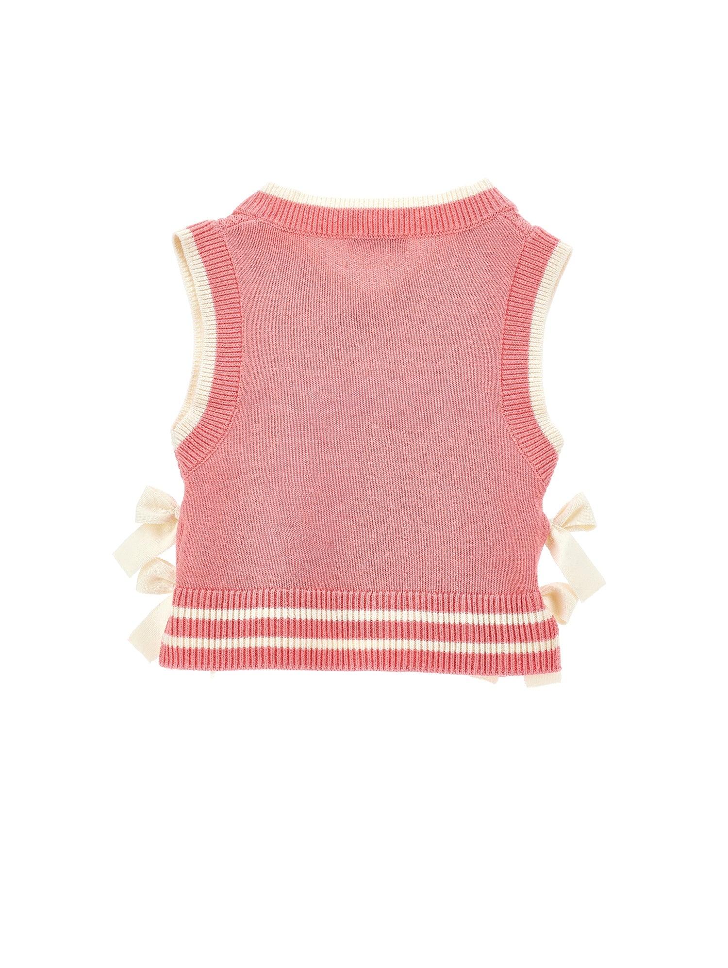 PHILOSOPHY KNIT VEST WITH BOWS ON SIDES CORAL