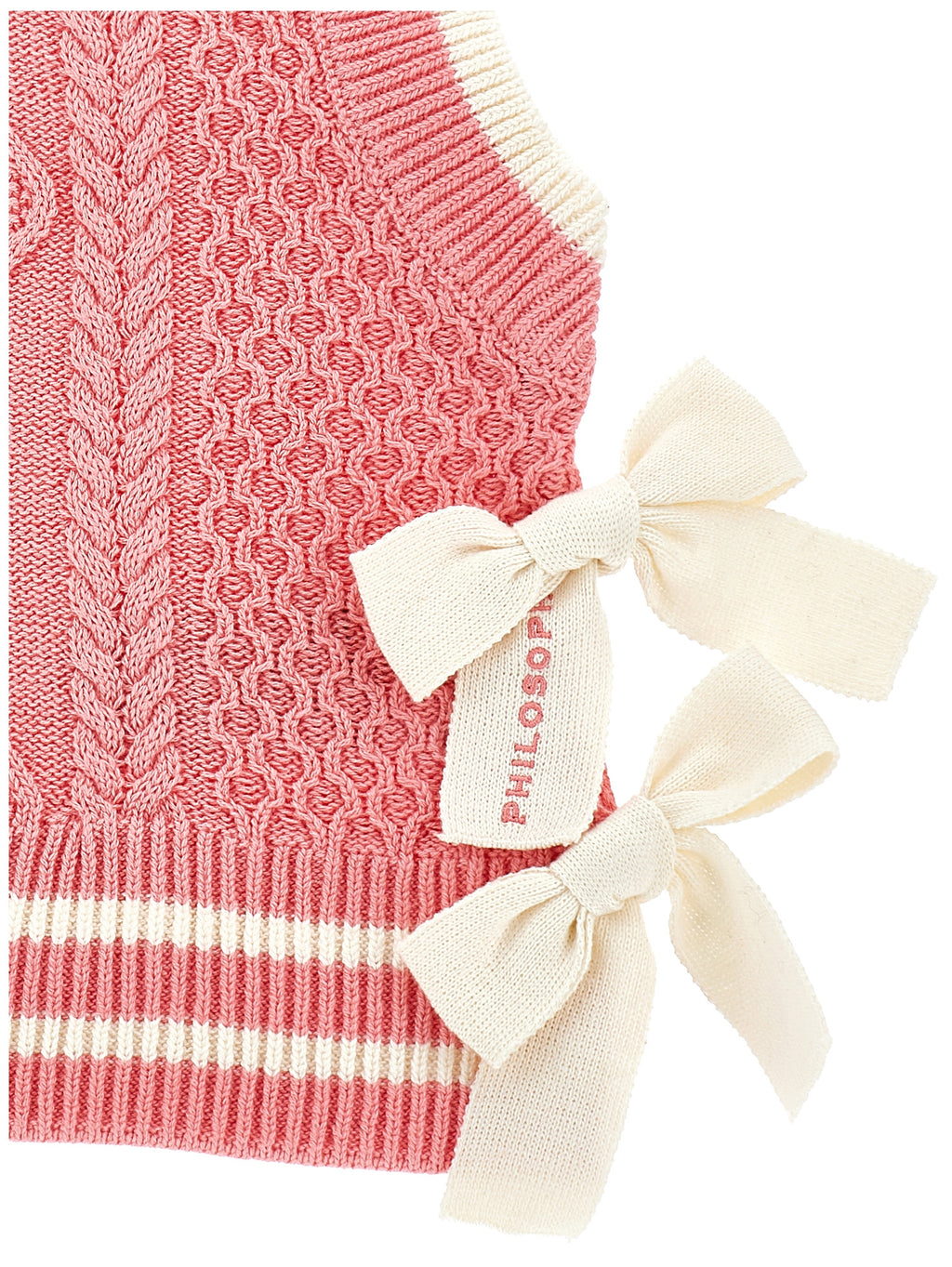 PHILOSOPHY KNIT VEST WITH BOWS ON SIDES CORAL