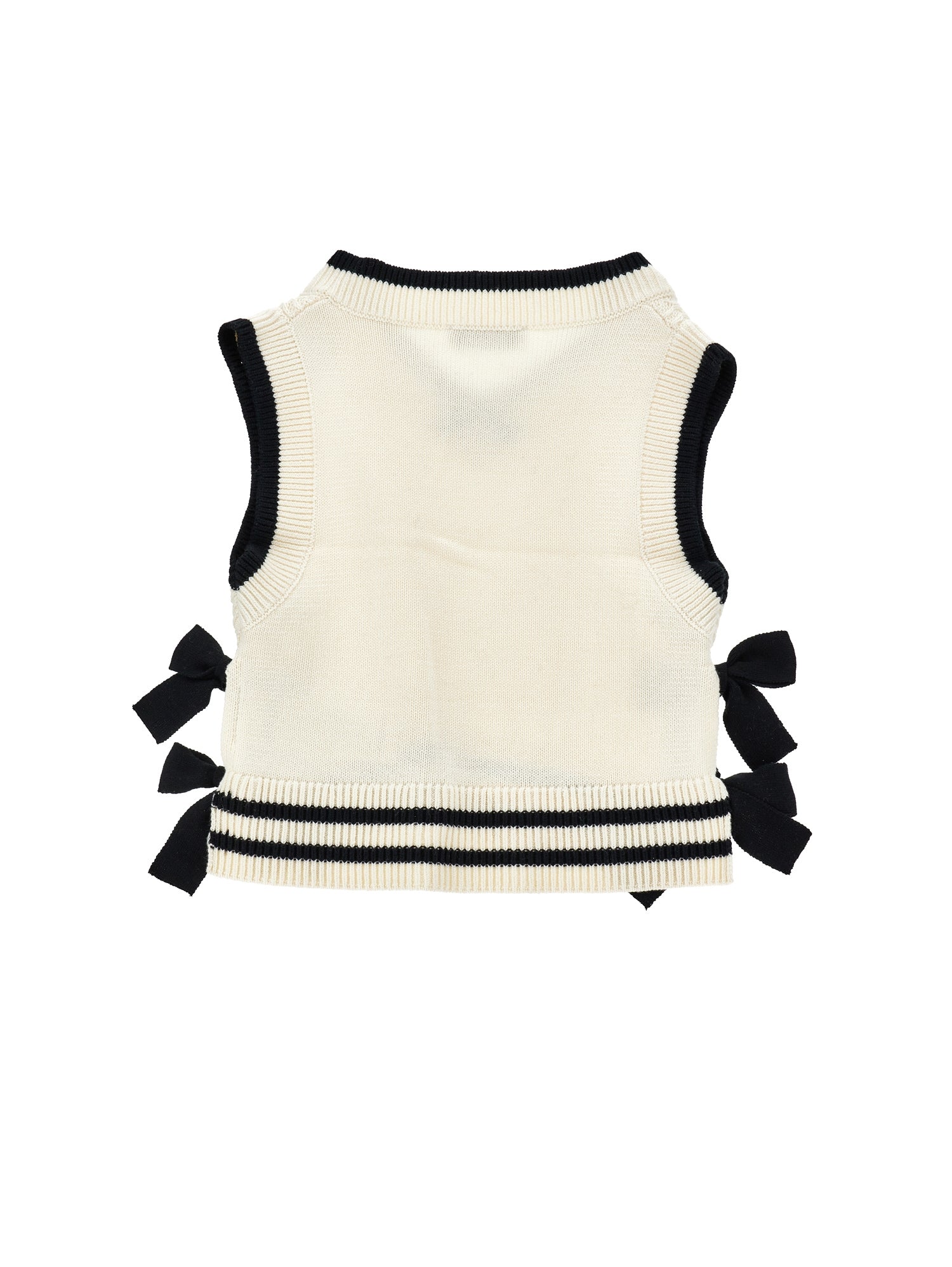 PHILOSOPHY KNIT VEST WITH BOWS ON SIDES IVORY