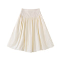 Ivory Lined Contrast-Waist Skirt