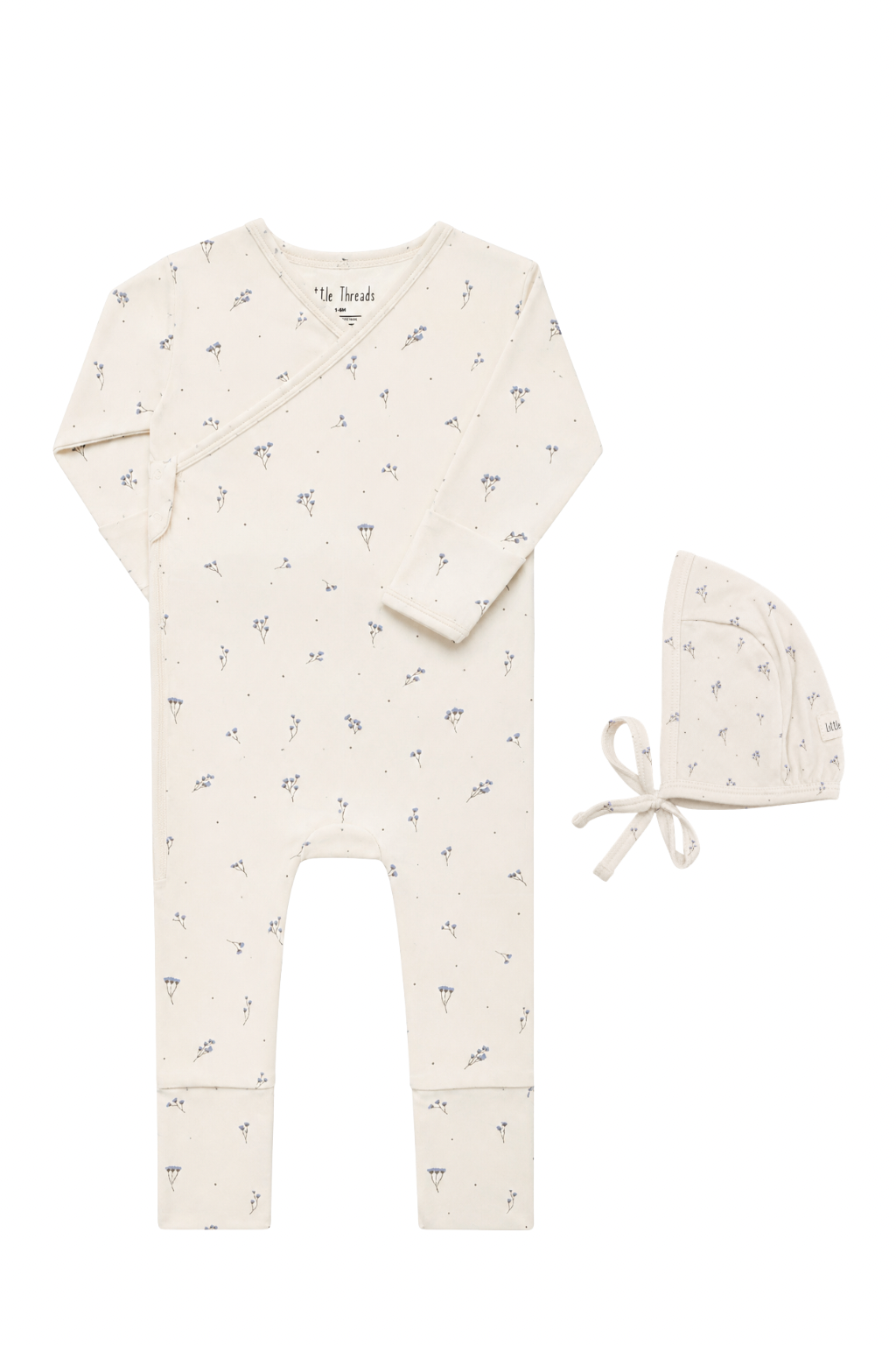 Blue Baby's Breath Bamboo Wrap Footie