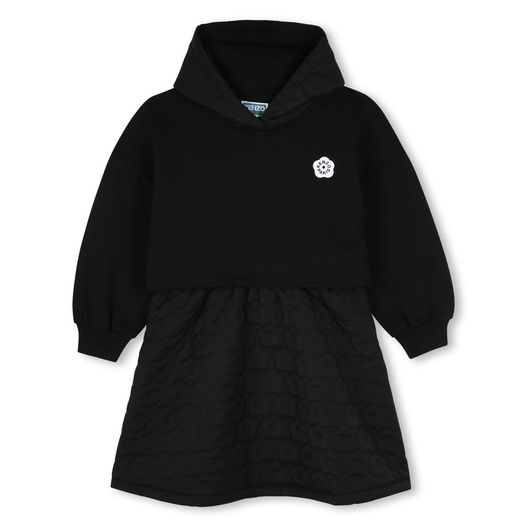 Hooded Dress In Unbrushed Fleece, 2 In 1 Effect - Kenzo