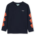Long Sleeves Tee-Shirt In Jersey - Navy - Kenzo