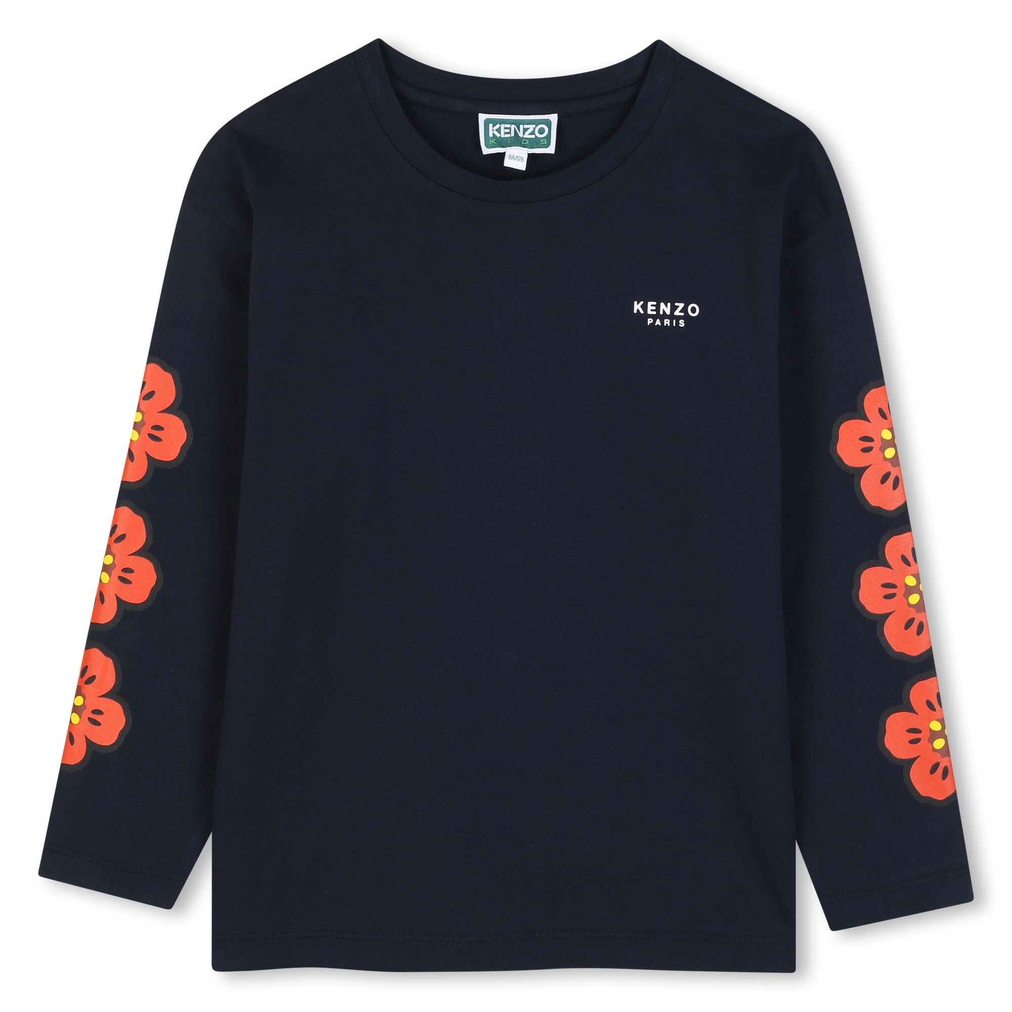 Long Sleeves Tee-Shirt In Jersey - Navy - Kenzo