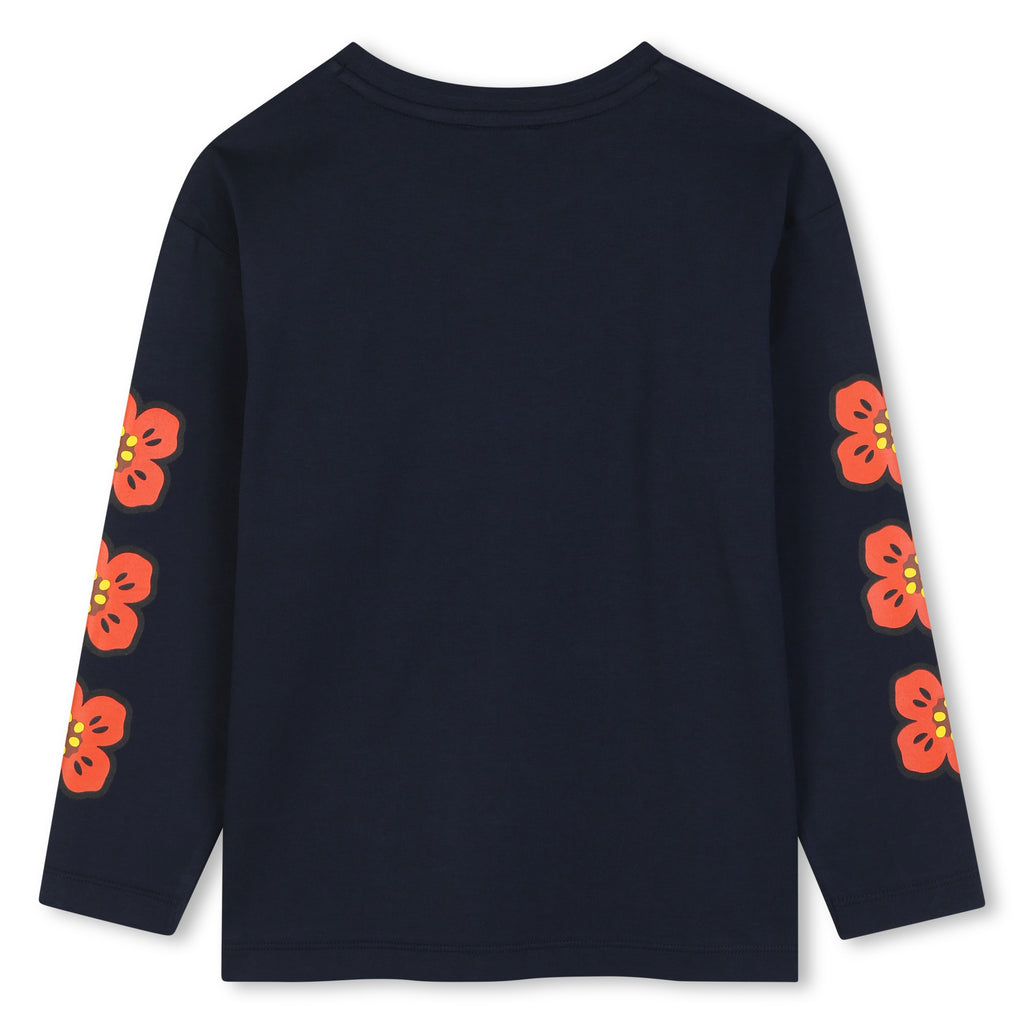 Long Sleeves Tee-Shirt In Jersey - Navy - Kenzo