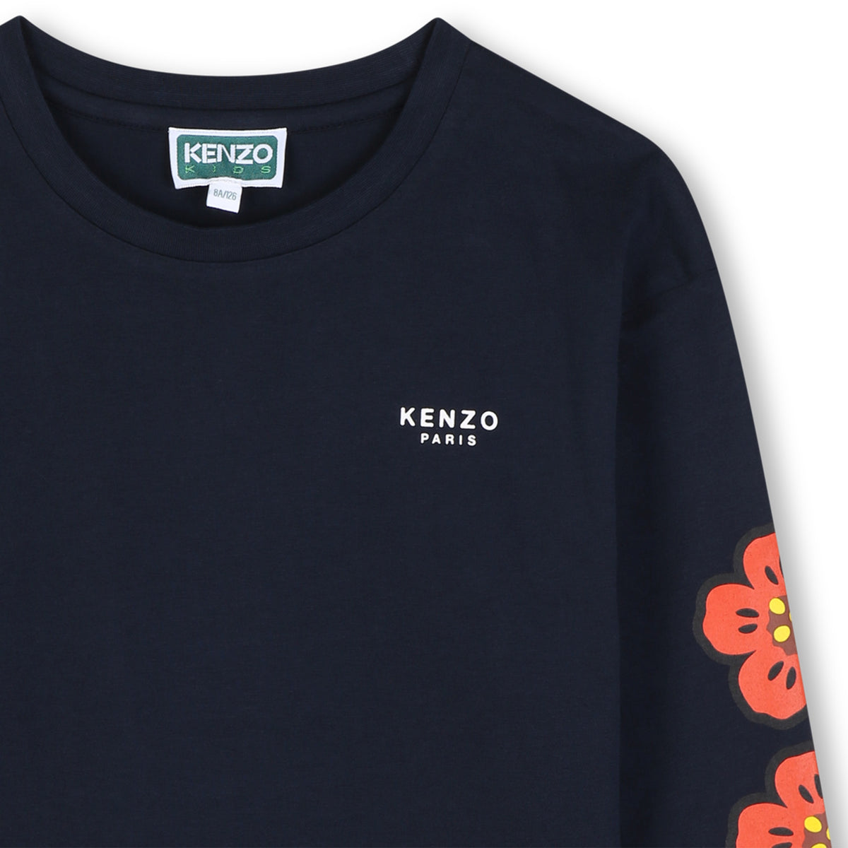 Long Sleeves Tee-Shirt In Jersey - Navy - Kenzo