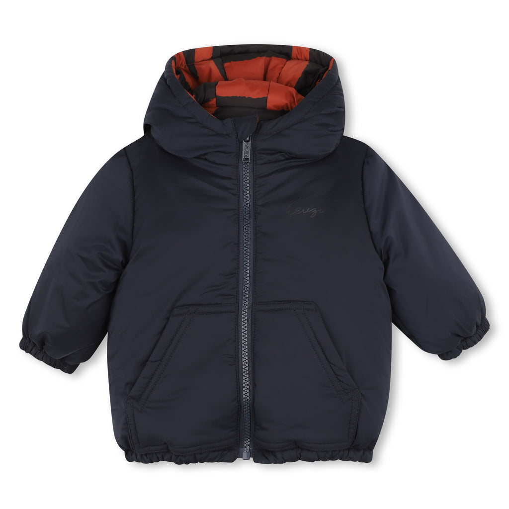 Reversible Hooded Puffer - Navy