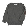 Boys Patch Sleeve Sweater Grey