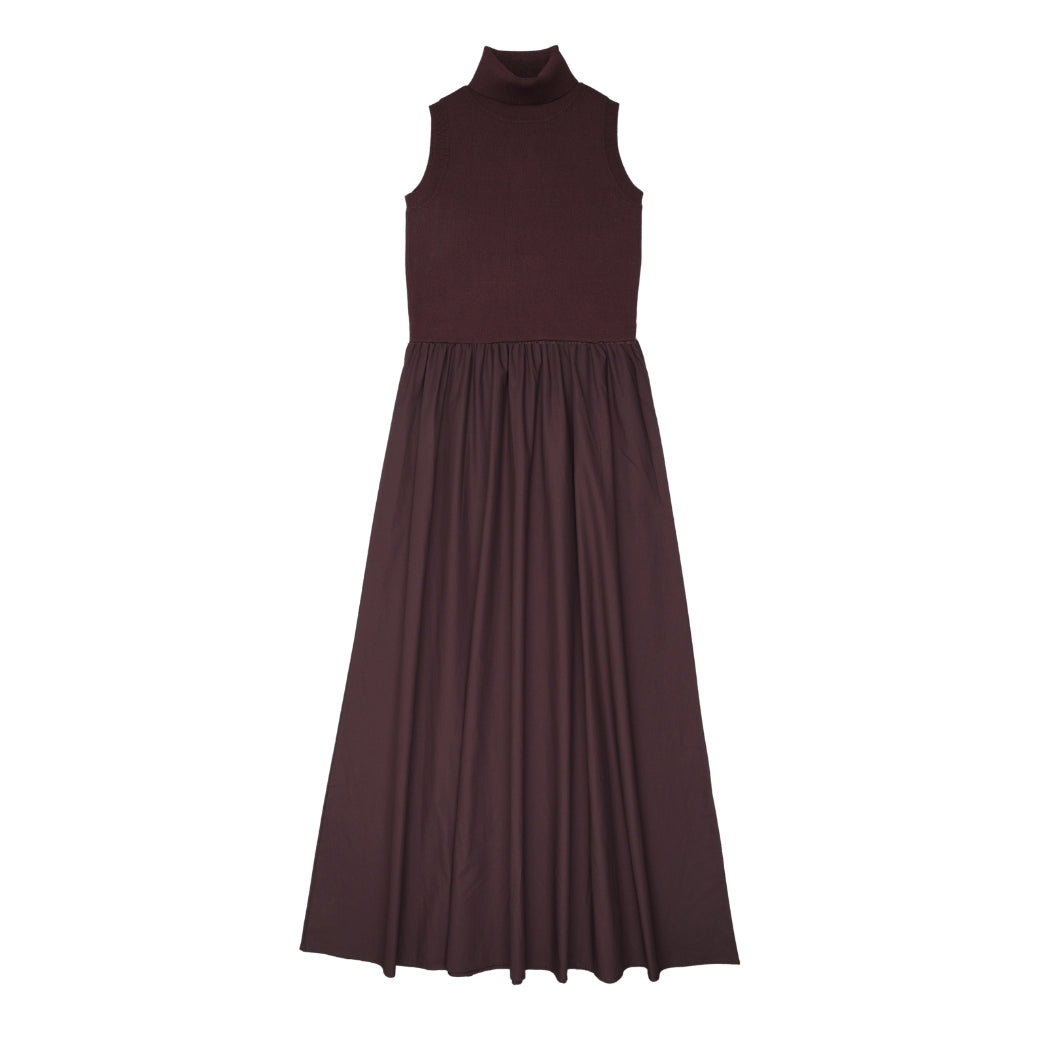 Knit Combo Dress - Mulberry