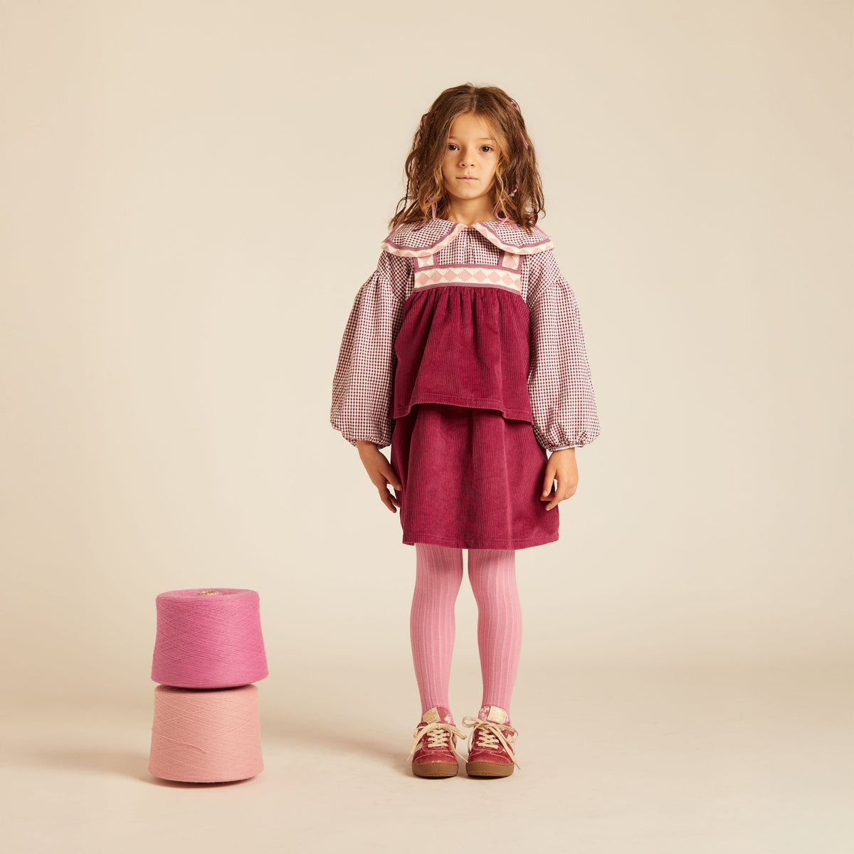 Cristina Dress - Magenta Corduroy