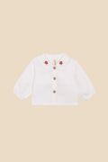 Linen embroidered blouse and bloomer set baby