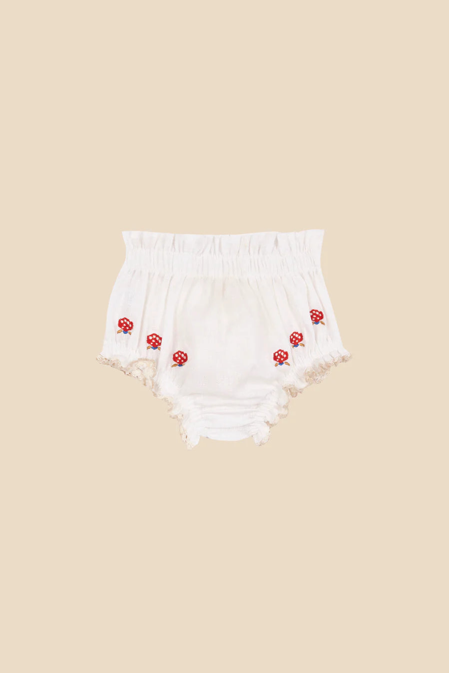 Linen embroidered blouse and bloomer set baby