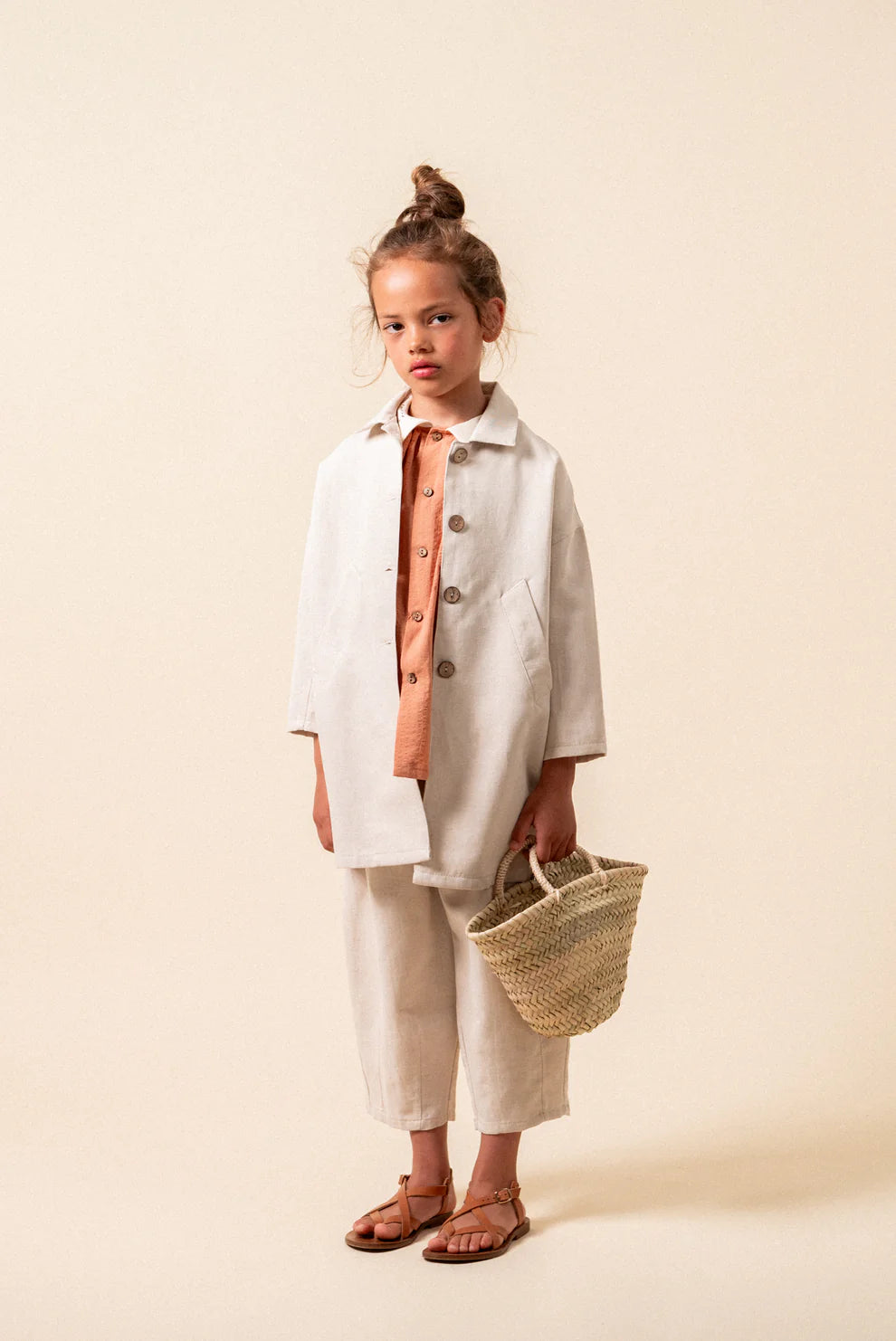 Linen overcoat girl
