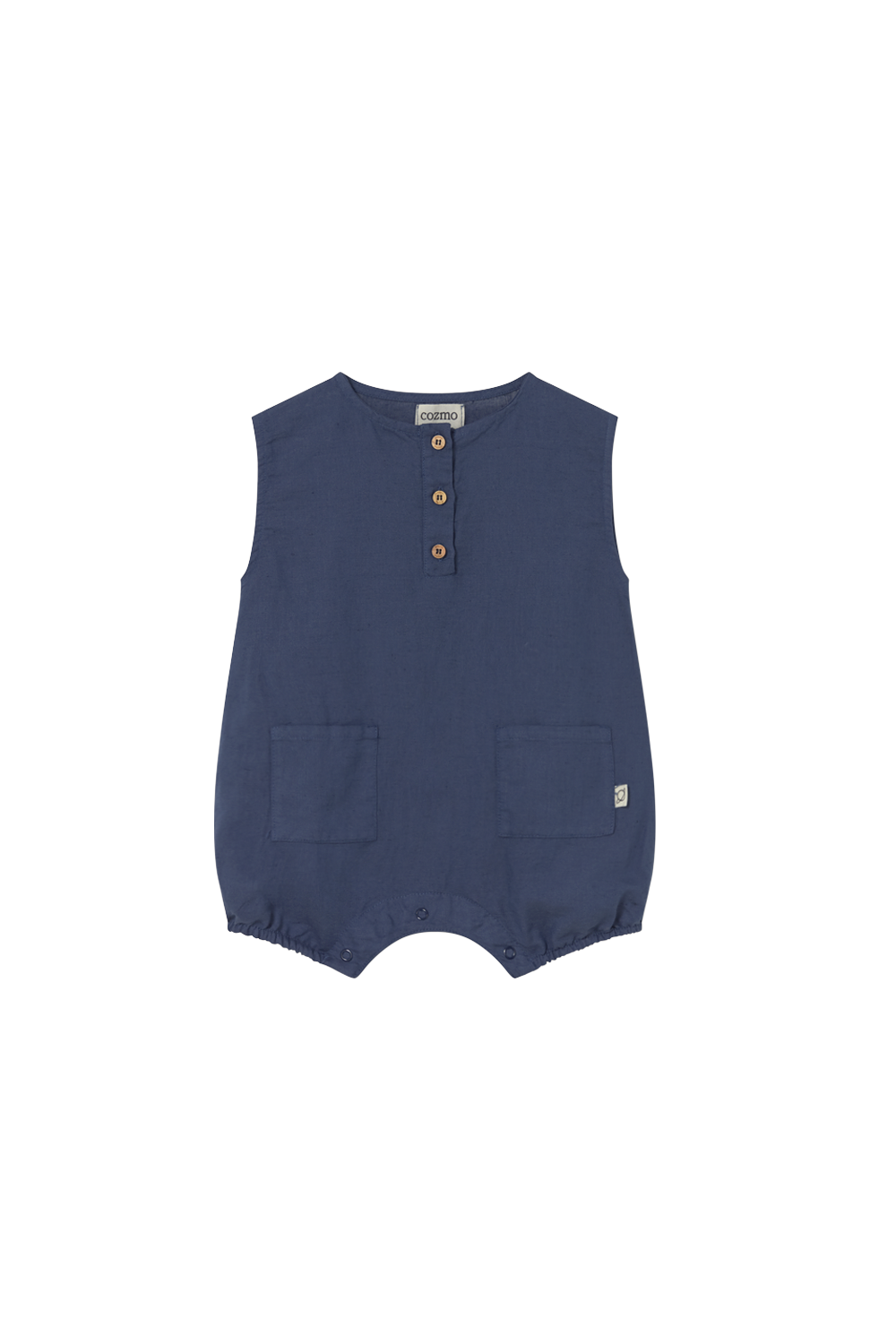 cotton linen baby romper navy
